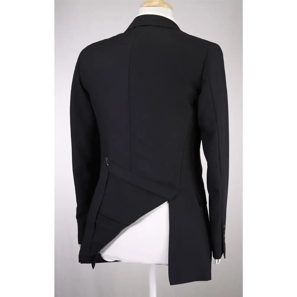Gucci Tom Ford Era Solid Black 2-Btn Wool Mohair Suit Eu 44 US 34R